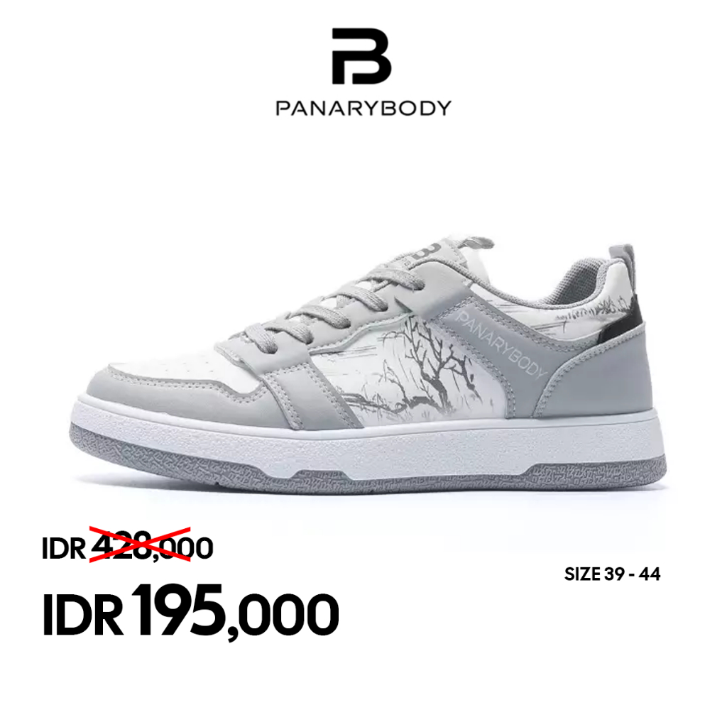PANARYBODY Sepatu Cowok Model Clasik Sneakers Pria Motif Corak Unik Sepatu 2 Warna Netral QN3303