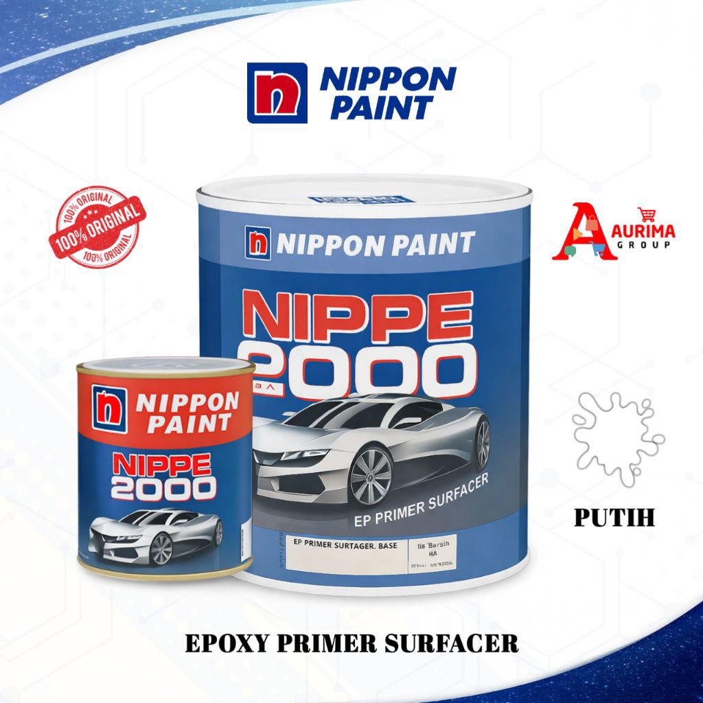 EPOXY NIPPE2000 2K PRIMER SURFACER WHITE 1LITER SET NIPPON PAINT - CAT DASAR ANTI KARAT BERKUALITAS 