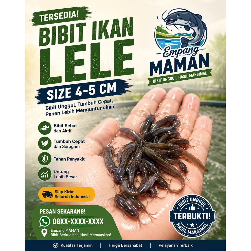 KHUSUS INSTANT SAME-DAY 500 BIBIT LELE 4-5 CM SIAP TEBAR