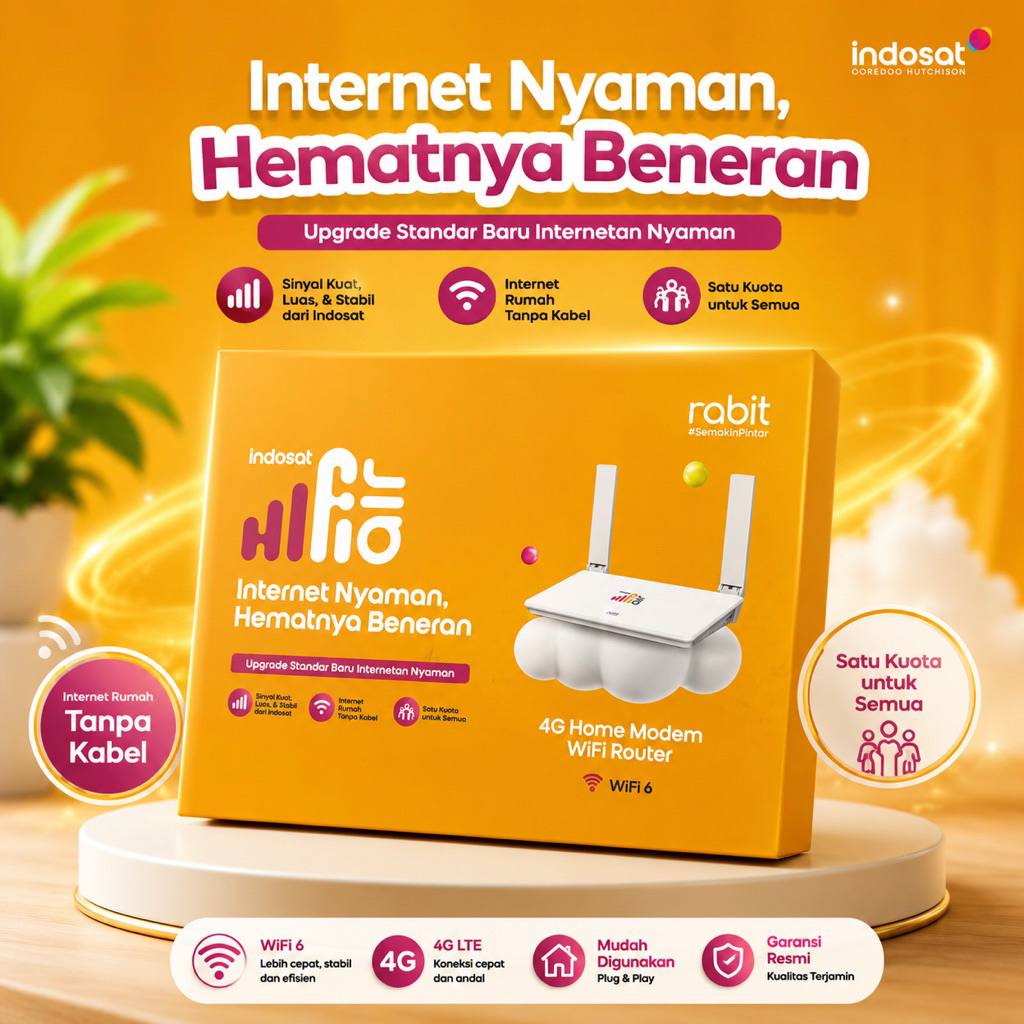 INDOSAT HIFI AIR RABIT INTERNETAN NYAMAN TANPA KABEL + BONUS KARTU HIFI INDOSAT