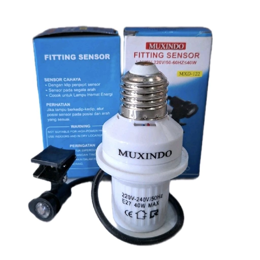 MUXINDO Fitting sensor MXD-122 untuk Lampu 220V/50Hz 40w dengan fitur ON/OF dan otomatis