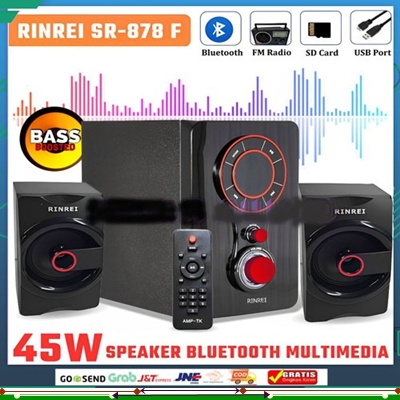OBRAL Speaker Bluetooth Speaker Multimedia 2.1 Super Bass RINREI SR 878 F