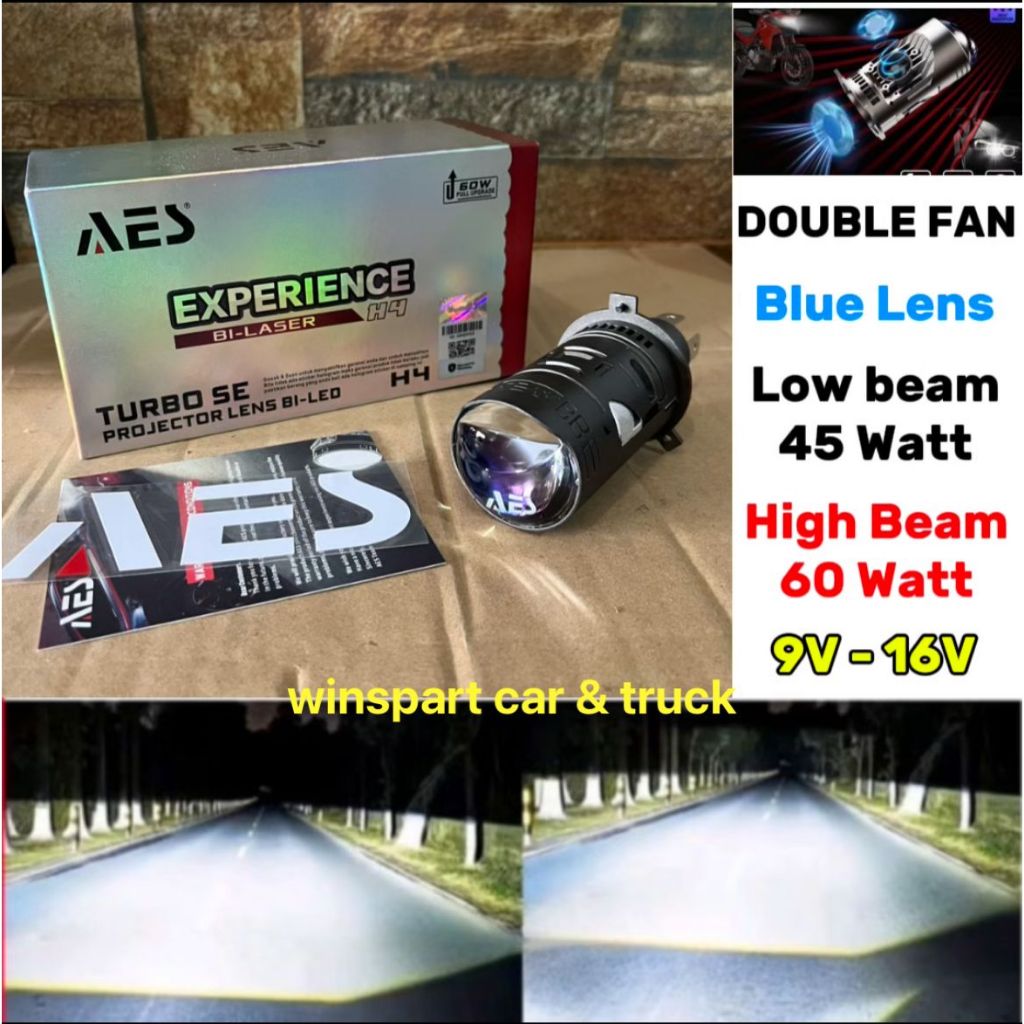 Lampu Utama Aes Bilaser Turbo SE Experience H4 Biled Socket H4 AES / MINIBILED H4 BILASER AES