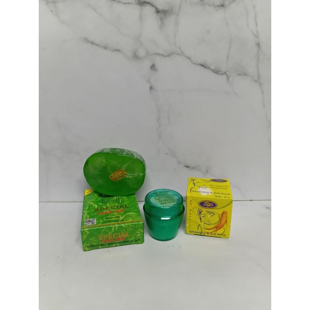 Paket Hemat 2in1 Cream SP Gingseng Whit Sabun CDA Hijau 40gr Original Bpom