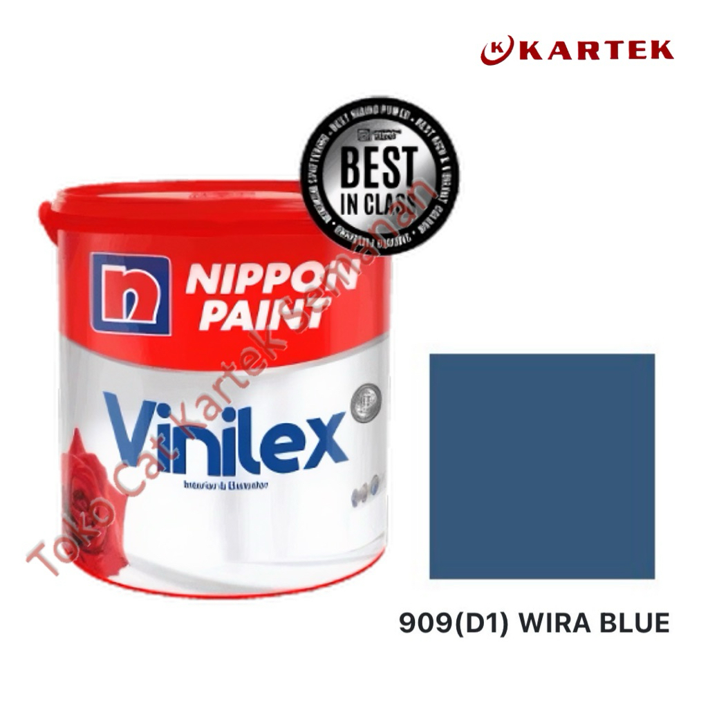 Nippon Paint Vinilex WIRA BLUE 909 Cat Tembok Interior Eksterior Biru 1kg 5kg