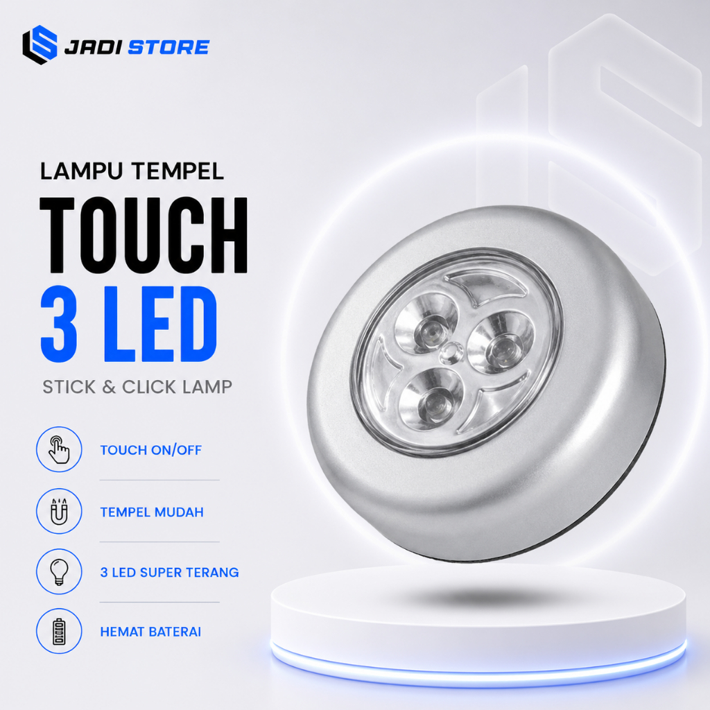 Lampu Tempel/Lampu Darurat Touch Lamp 3 LED Stick & Click Lampu Tempel Lampu Tempel Dinding Lampu Te