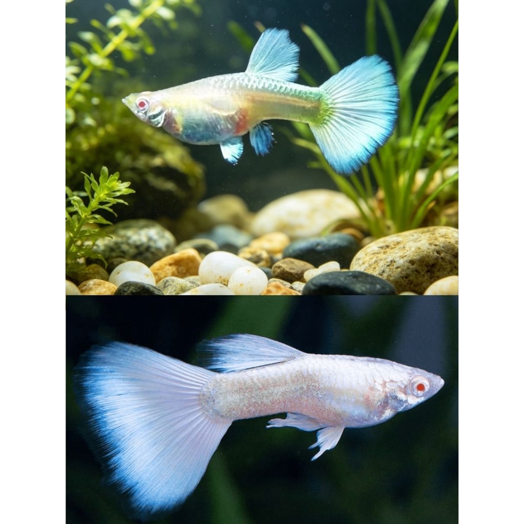 Ikan hias Aquascape Guppy AFP Pair/Ikan hias Aquascape Guppy pasangan (Jantan dan Betina)