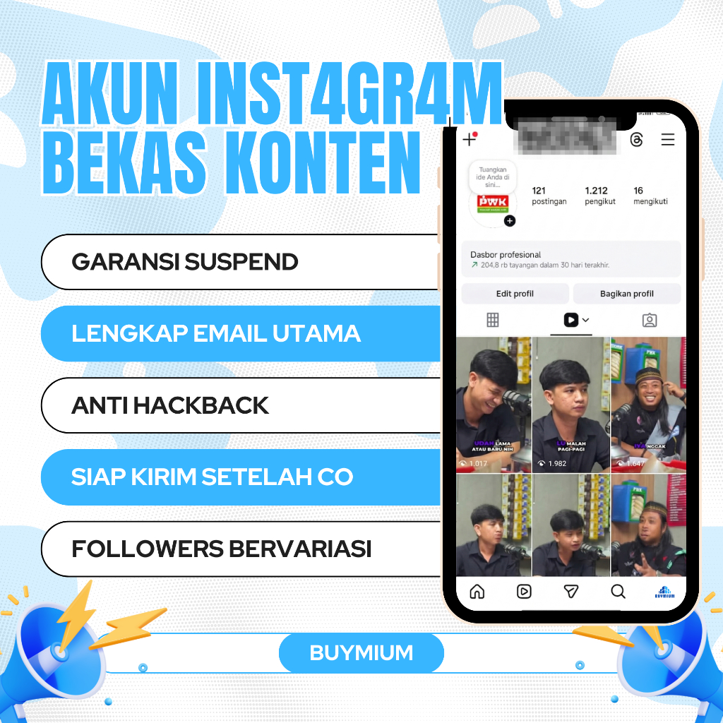 DIJUAL CEPAT AKUN INSTAGRAM BEKAS KONTEN 1K - 10K FOLLOWERS GARANSI
