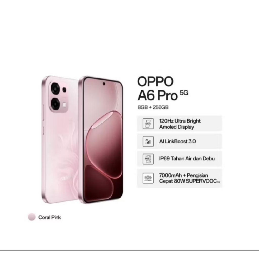 NEW HP OPPO A6 PRO 5G 8/256 GB - OPPO A6 PRO 5G RAM 8GB ROM 256GB GARANSI RESMI OPPO