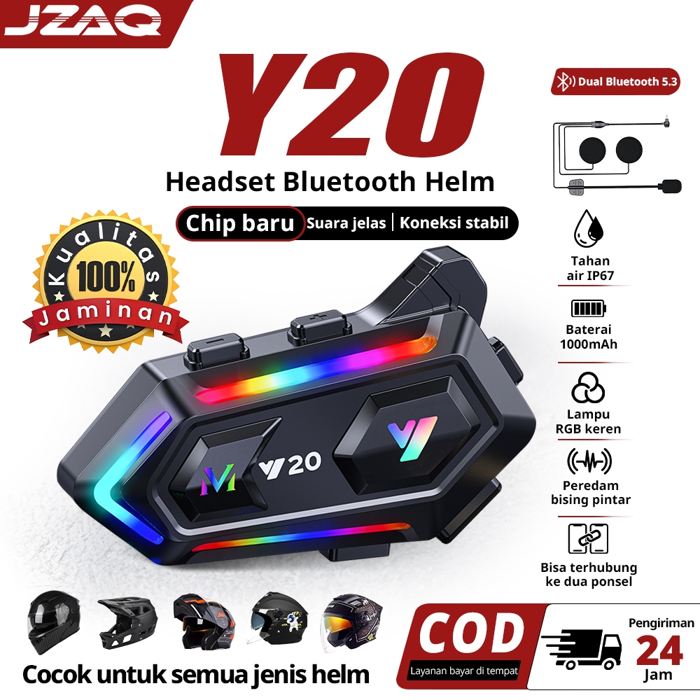 JZAQ Y20 Helm Headset Bluetooth Motor / Helm Headset Bluetooth / Headset Bluetooth Full Bass / Heads