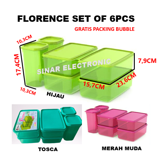 Toples Biggy Florence Sealware 6 Set BIGGY/ 2botol/Container 1000ml dan 4 Sealware 2000ml Bpa free