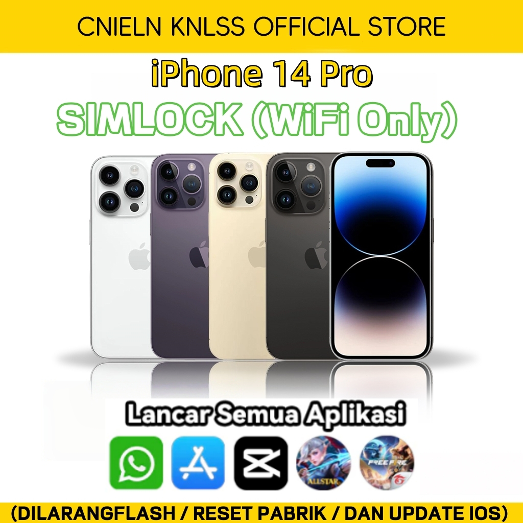 IPHONE 14 Pro Game Edition SIMLOCK WiFi Only Cocok Gaming Live TikTok MLBB PUBG Lancar Kamera Normal