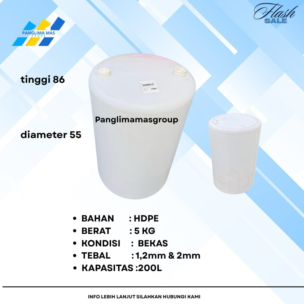 Drum plastik 200 L  sekala kecil