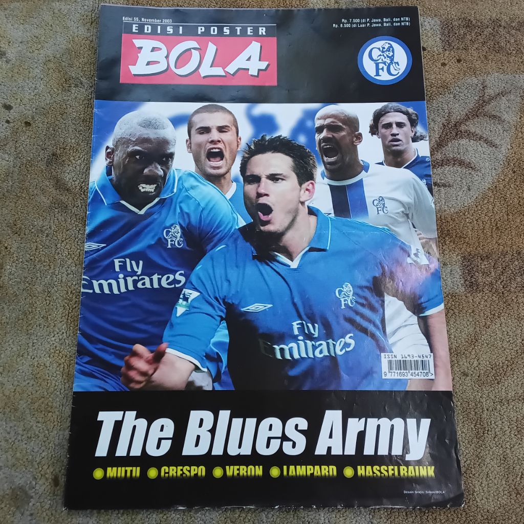 Majalah Tabloid Bola Edisi Poster BEP 55 November 2003 The Blues Army Chelsea
