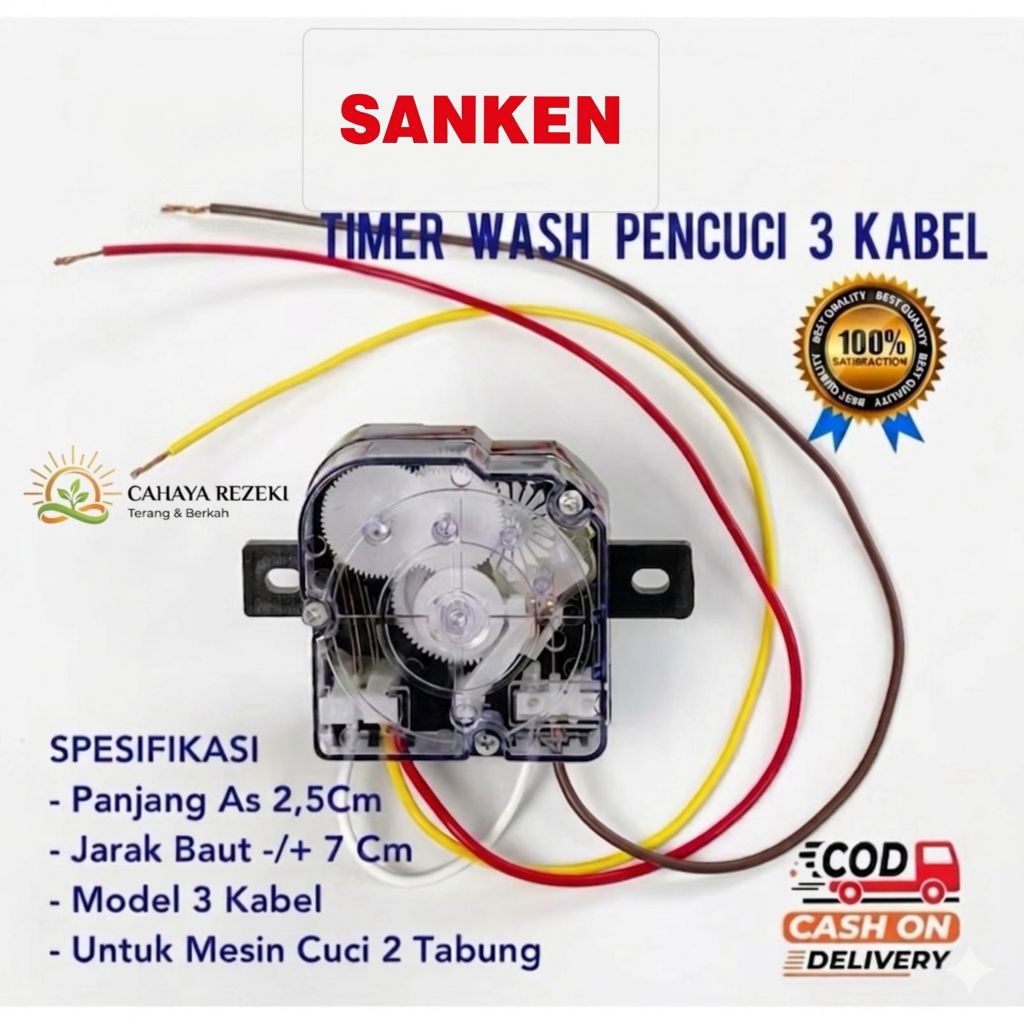 TIMER WASH MESIN CUCI SANKEN 2 TABUNG 3 KABEL / TIMER MESIN CUCI SANKEN