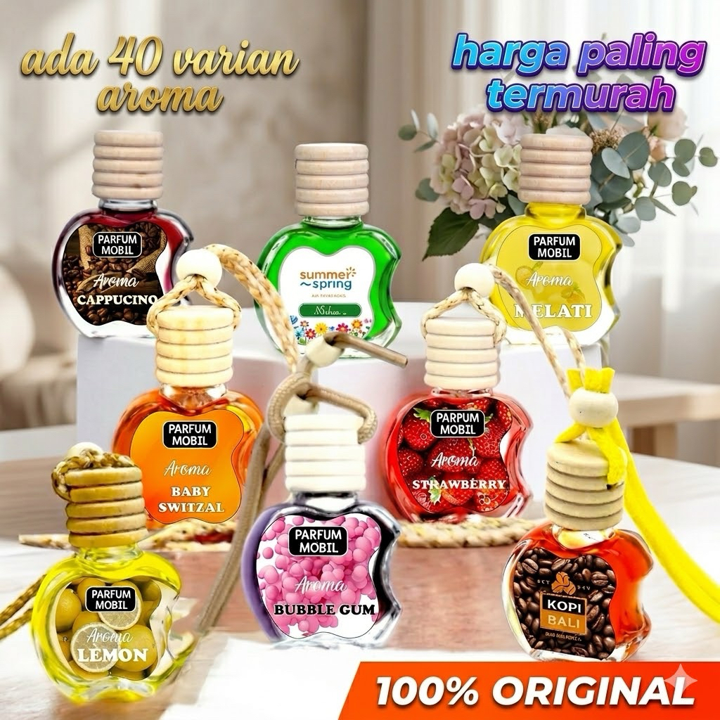 Parfum Mobil Gantung Aroma Tahan Lama | Pewangi Mobil Botol Kaca Premium | Pengharum Mobil Ruangan 1