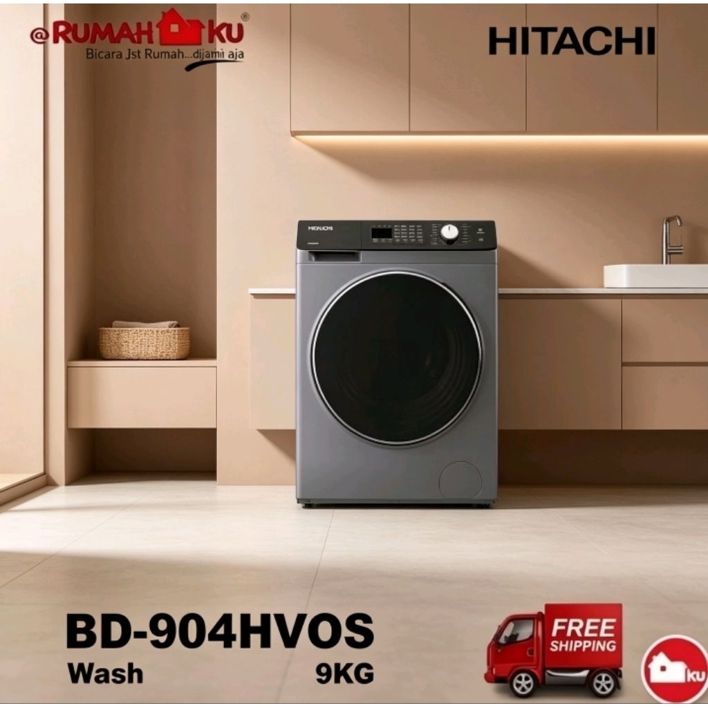 Hitachi Mesin Cuci BD-904HVOS / Mesin Cuci Front Loading 9kg Inverter