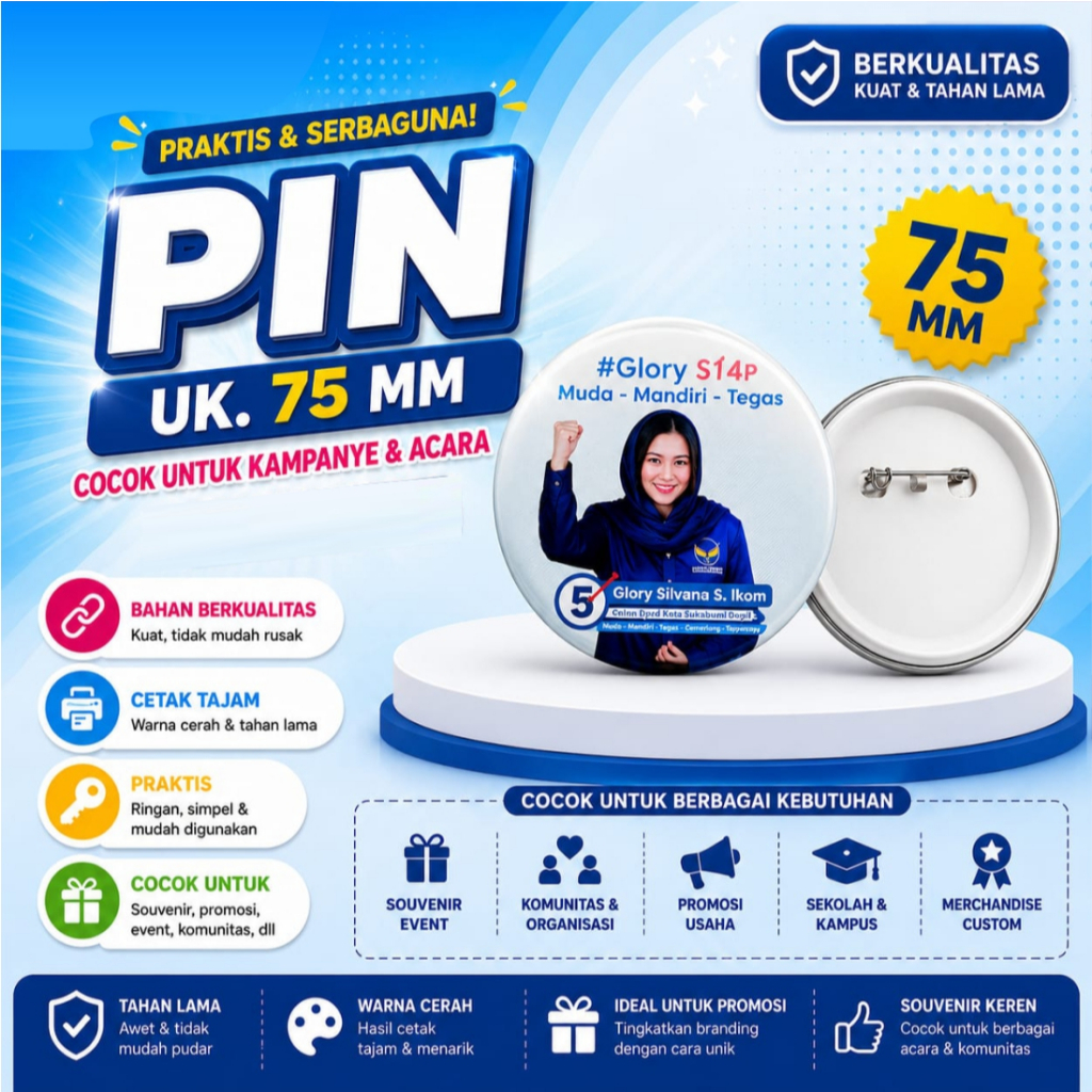 PIN PENITIK 75MM / BROS 7.5CM CUSTOM / BROS UK 7.5 CM/ PIN BESAR BEBAS GAMBAR SUKA SUKA  MURAH MERIA