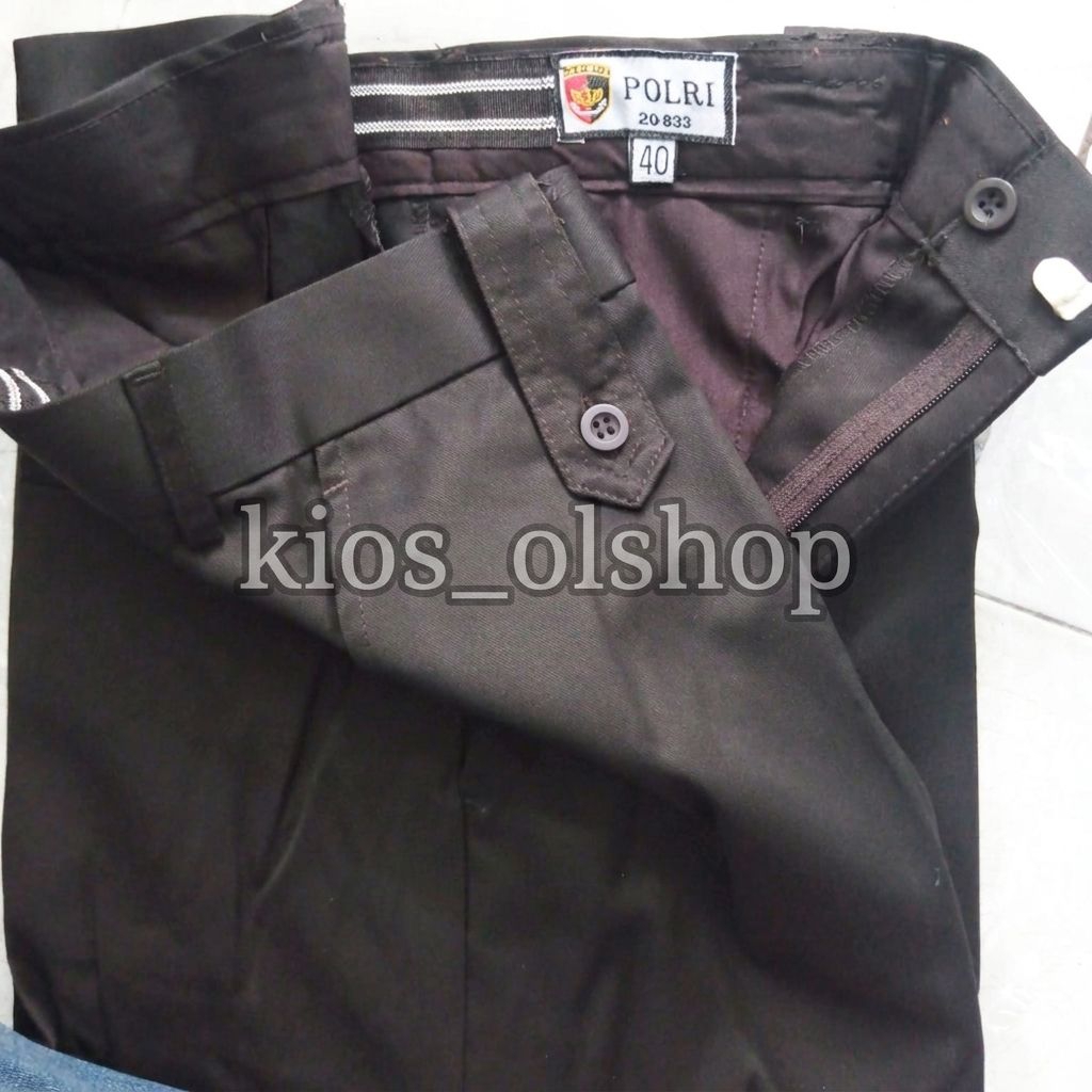 Celana PDH Hitam Jatah POLRI kain halus licin/celana kantor hitam.