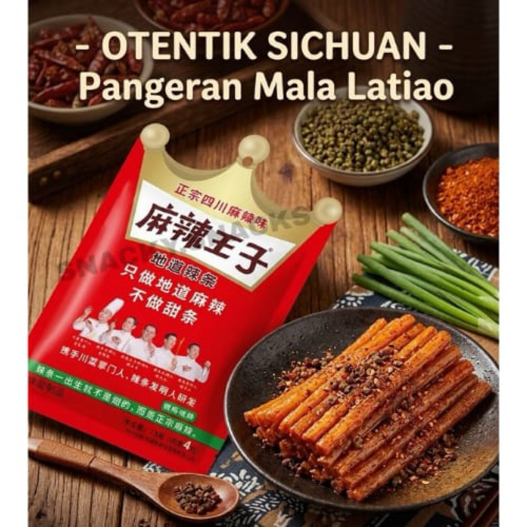 PRODUK CHINA - Latiao Mahkota Spicy Prince Pack