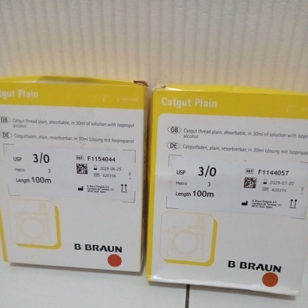 B Braun Catgut Plain 3 0 100 meter/Braun Cat gut Plain 3 0/Cat gut plain Roll/Catgut Plain/Benang Pl