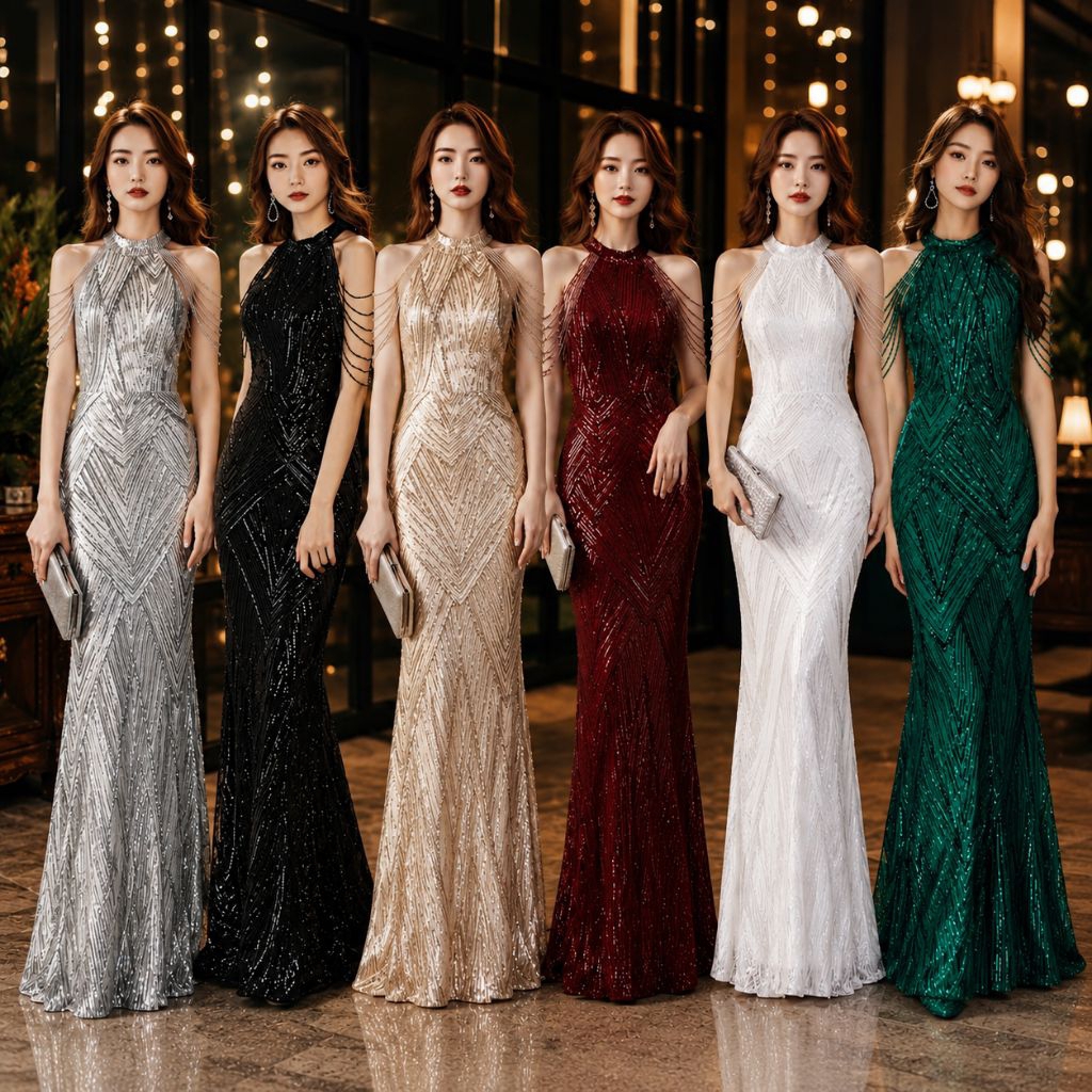 G2 6warna S-2XL Gaun pesta maxi mewah impor gaun panjang gaun gold baju pesta maxi gown