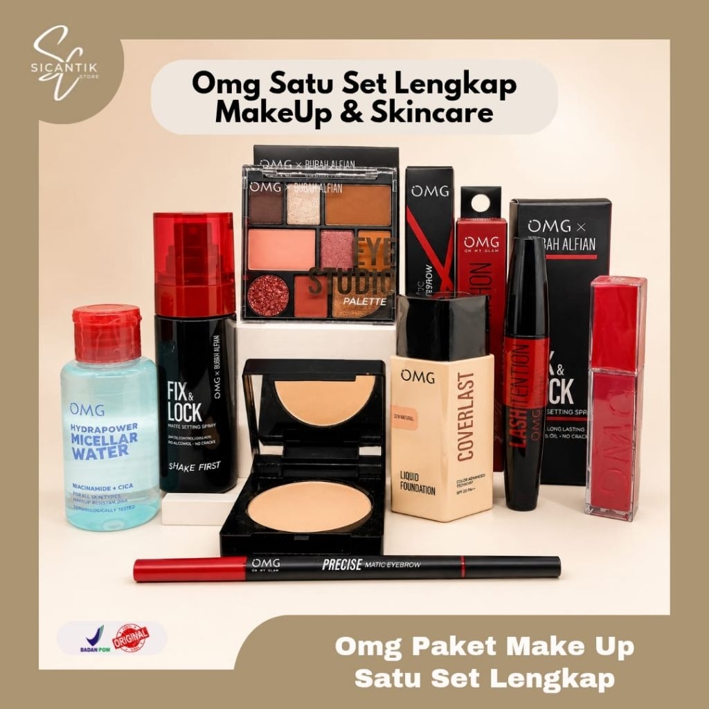 OMG Oh My Glow Paket Lengkap Super Glow Kit | Skincare Dan Make Up Untuk Semua Jenis Kulit |  Omg Li
