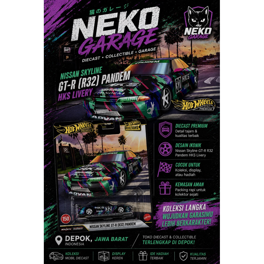 hotwheels HKS pandem r32
