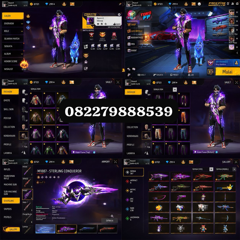 Jual akun Ff free fire murah aman anti HB data all aman terpercaya