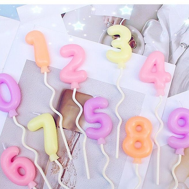 LA003 | LILIN ANGKA WARNA PASTEL | LILIN ULANG TAHUN ANAK KOREA | Birthday Candle Number Aesthetic P