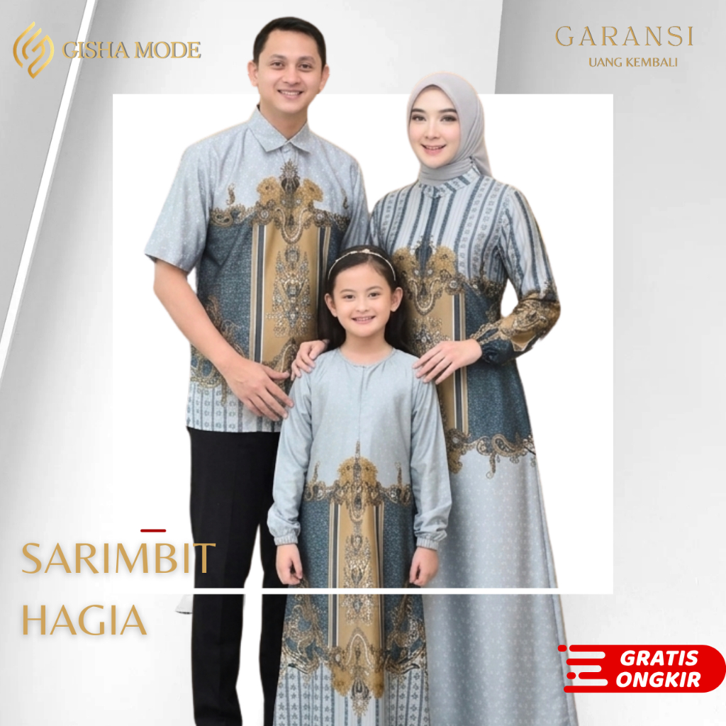 Dress HAGIA TALI BELAKANG Silk Set Couple Kemeja Pria Motif Bunga Ready Ukuran standarJumbo Busui