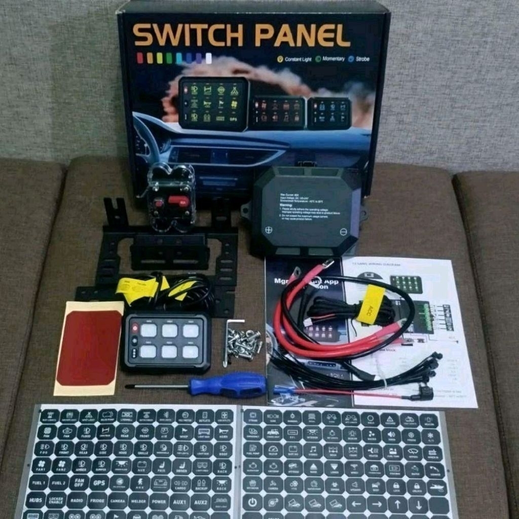 Switch Panel 6 Gang RGB - Switch Saklar Panel 6 Gang - Saklar Control Panel 6 Gang - Switch Panel 6 