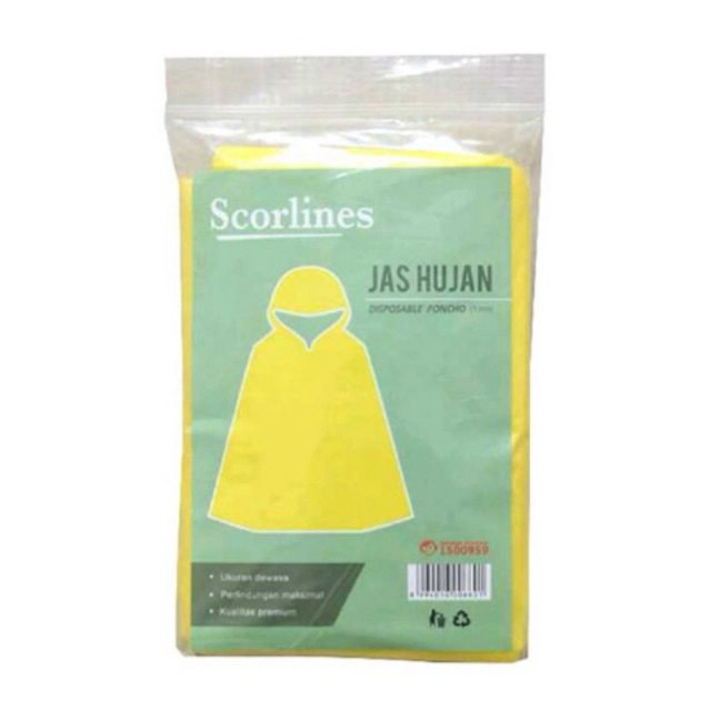 Scorlines Jas Hujan Plastik Poncho Assorted