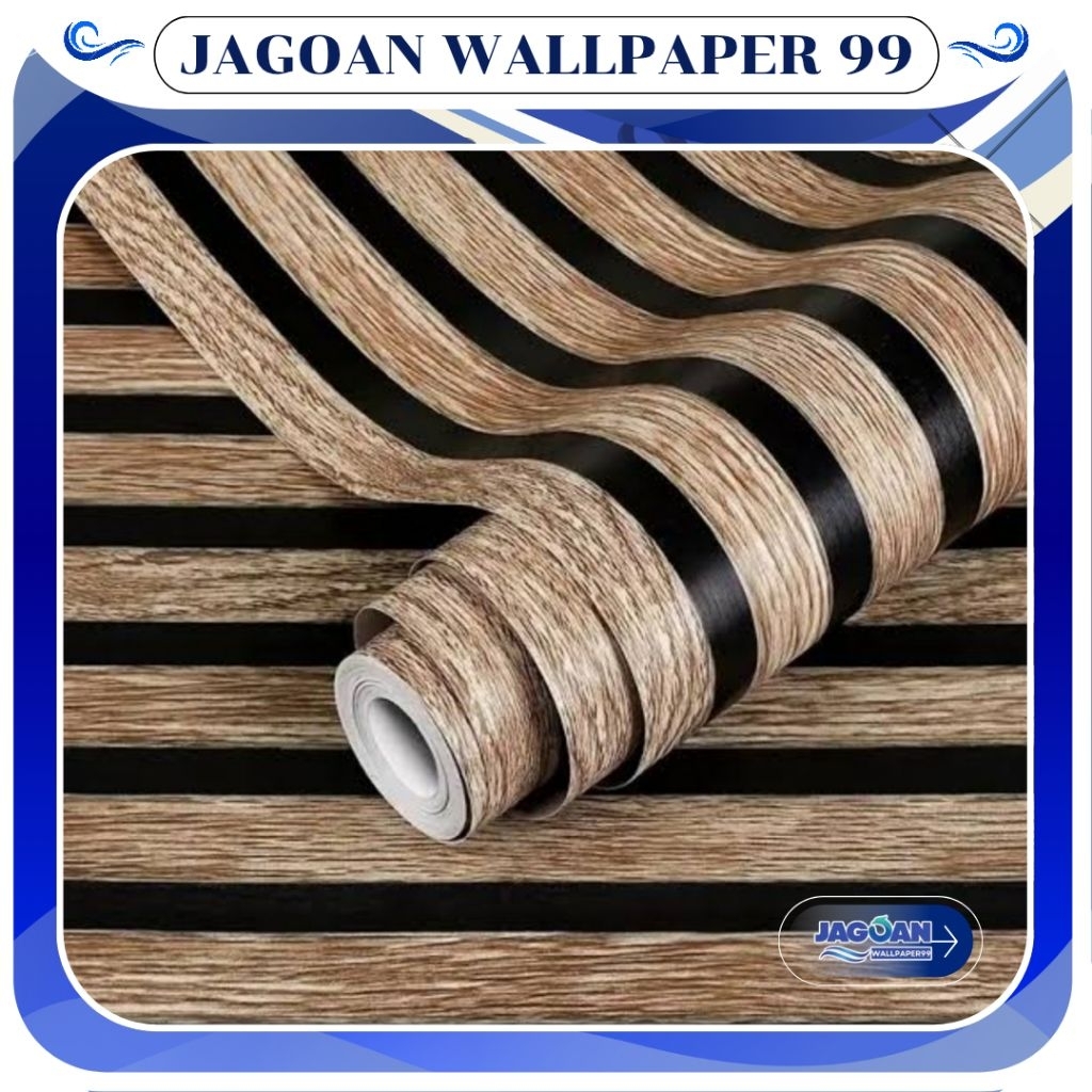 Wallpaper Sticker Dinding Kayu Panel Pvc