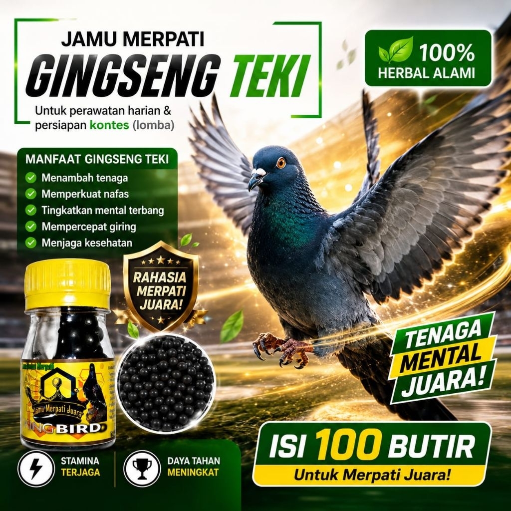 King Bird Jamu Merpati Kolong dan Balap Isi 100 Pil Ginseng Teki Raja Manuver Losdor Setutdoor untuk