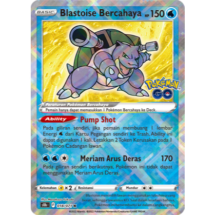 Kartu Pokemon TCG Indonesia : Blastoise Bercahaya