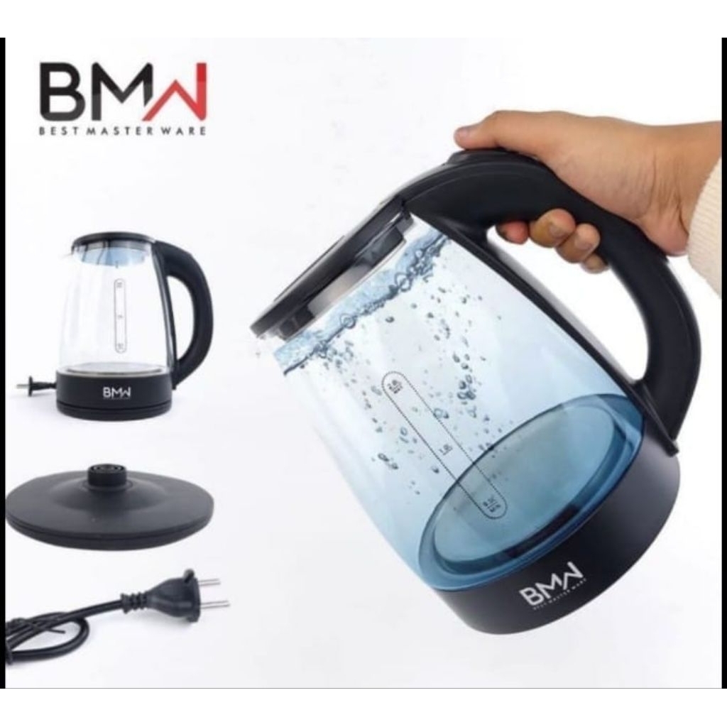 Teko listrik BMW body kaca 2liter/ Teko listrik BMW body kaca 2liter estetik,/ Teko listrik Murah /T