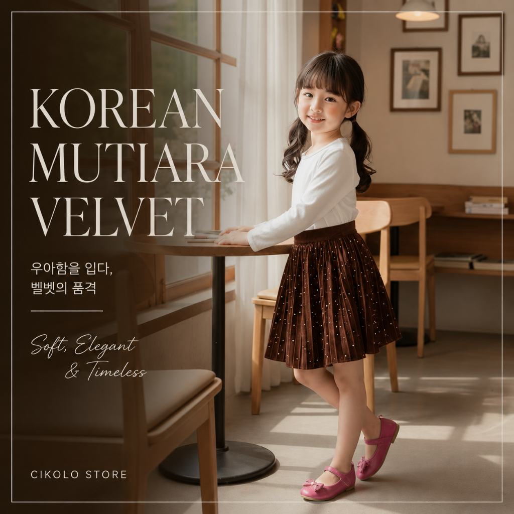 ROK ANAK PENDEK USIA 3-5 TAHUN PLISKET BLUDRU VELVET VARIASI MUTIARA PREMIUM