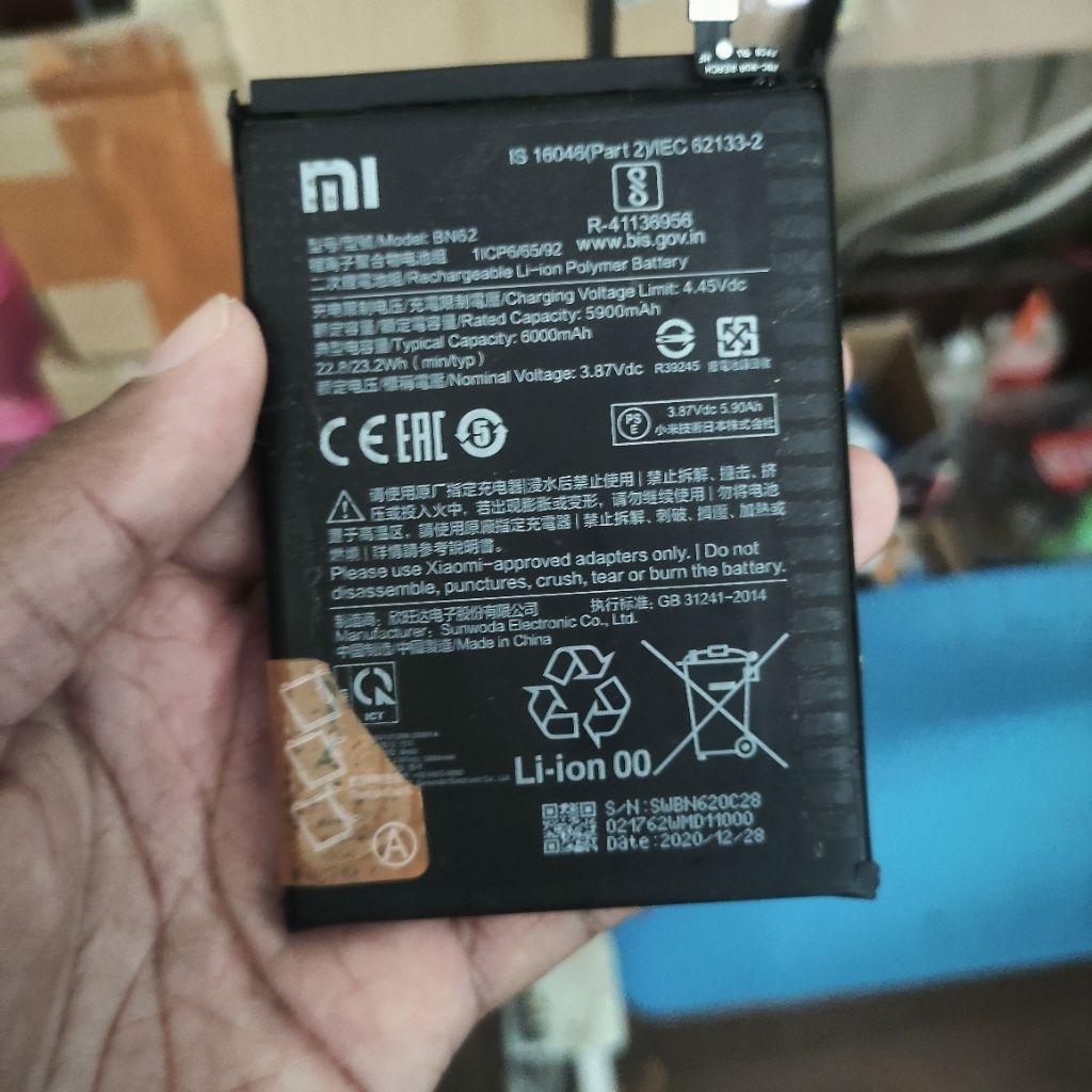 batrai copotan redmi 9 t/poco m3 BN62