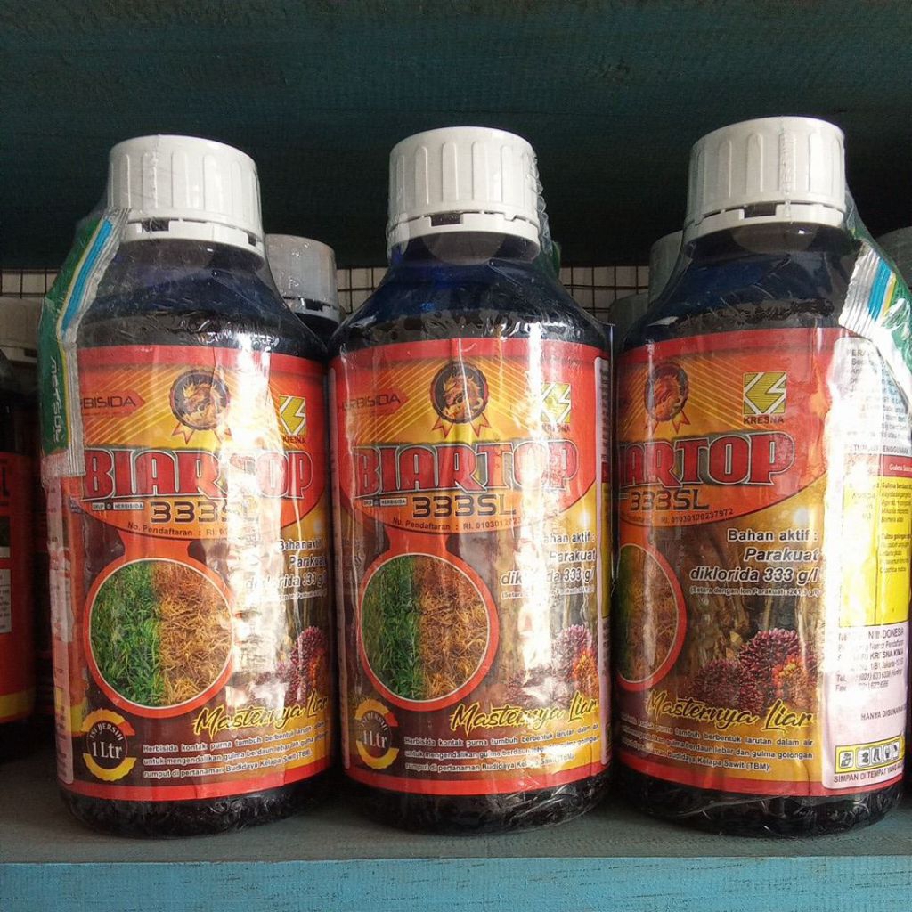 Herbisida Kontak BIARTOP 333 SL Parakuat Diklorida 333 g/l kemasan 1 ltr