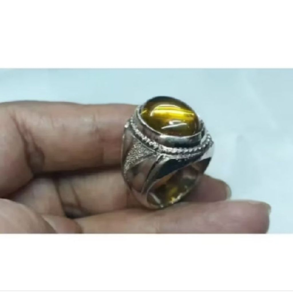 BATU CINCIN  KECUBUNG KUNING RING ALPAKA
