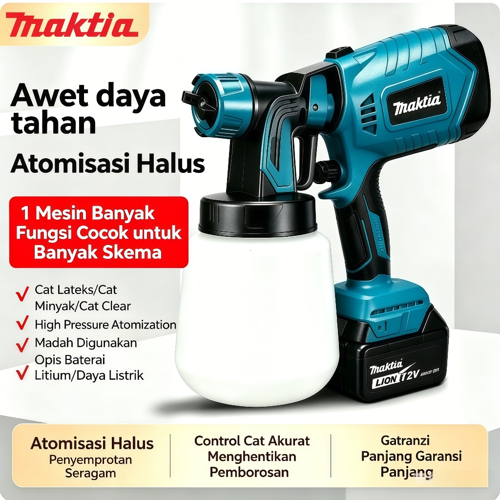1000ML Spray gun elektrik/72V Alat Semprotan Cat Spray/mesin semprot cat minyak cat tembok multifung