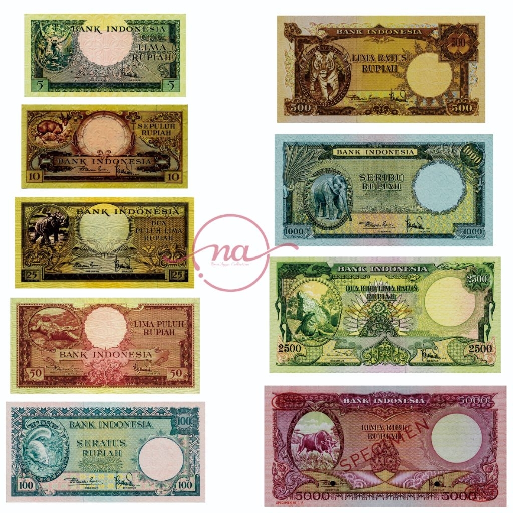 Paket set lengkap uang repro seri binatang tahun 1957