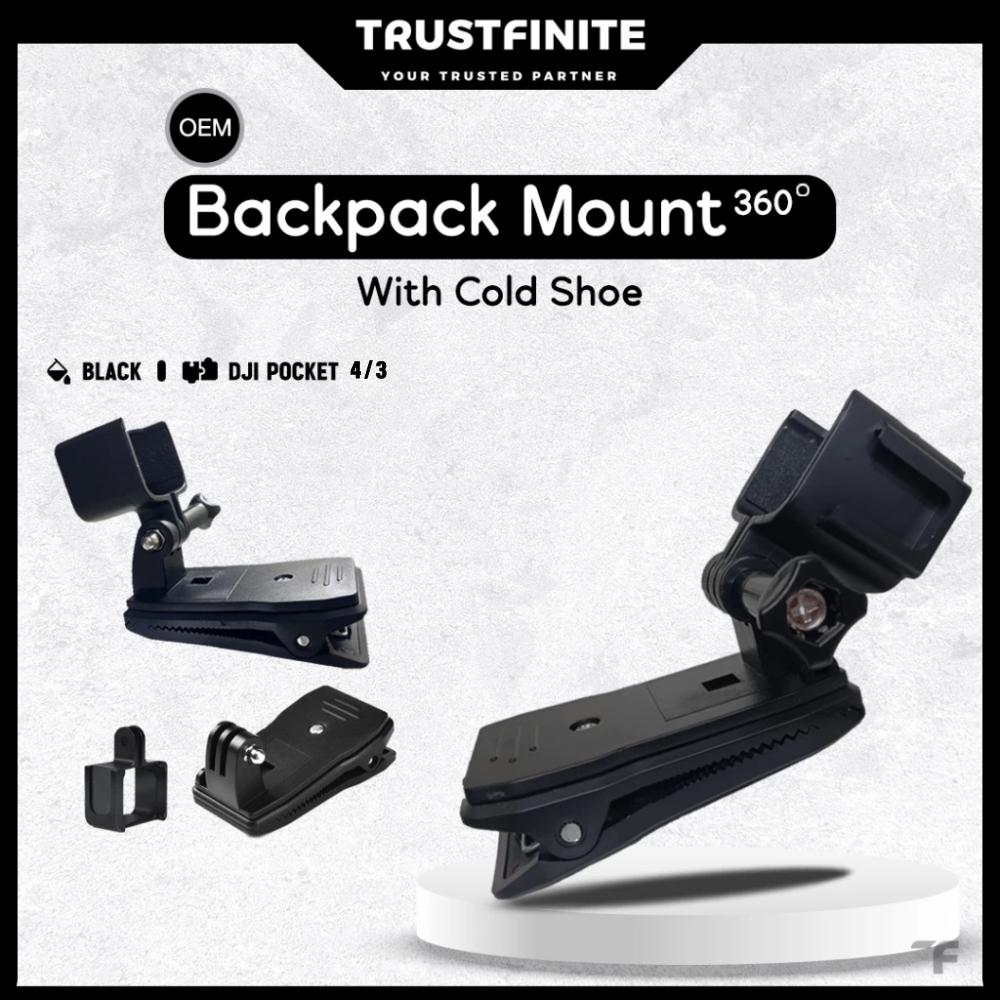 OEM 360 Backpack Shoulder Clip Bracket Mount for DJI Pocket 3 / DJI Pocket 2 / DJI Osmo Pocket / DJI