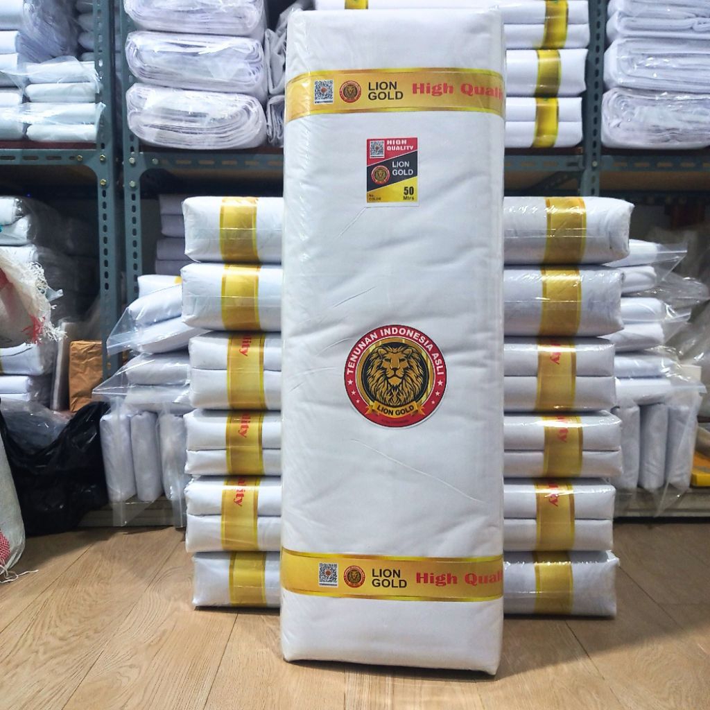 Kain Kafan / Mori cap LION GOLD -  Kain Kapan Lebar 150 cm Panjang 50 m - Kain Kafan TEBAL 1 Roll
