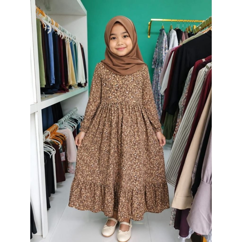 gamis anak rayon motif