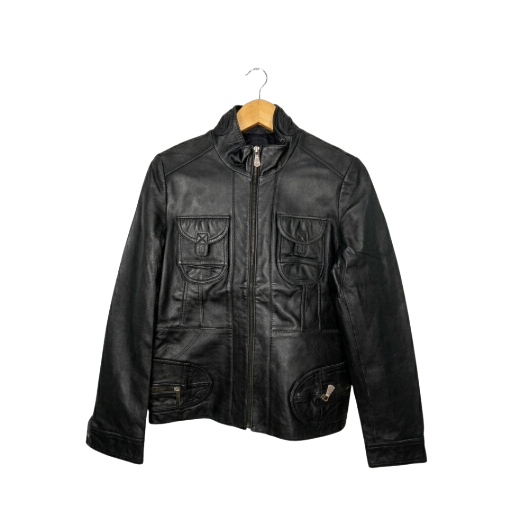 Jaket Kulit Trucker Hitam Baverly Hills Polo Club