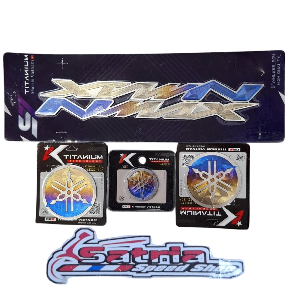LOGO EMBLEM YAMAHA TITANIUM/LOGO EMNLEM Nmax TITANIUM/LOGO YAMAHA NMAX SATUAN DAN PAKETAN