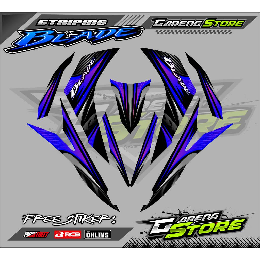 STRIPING VARIASI HONDA BLADE 125 / STICKER LIST VARIASI MOTOR BLADE 125