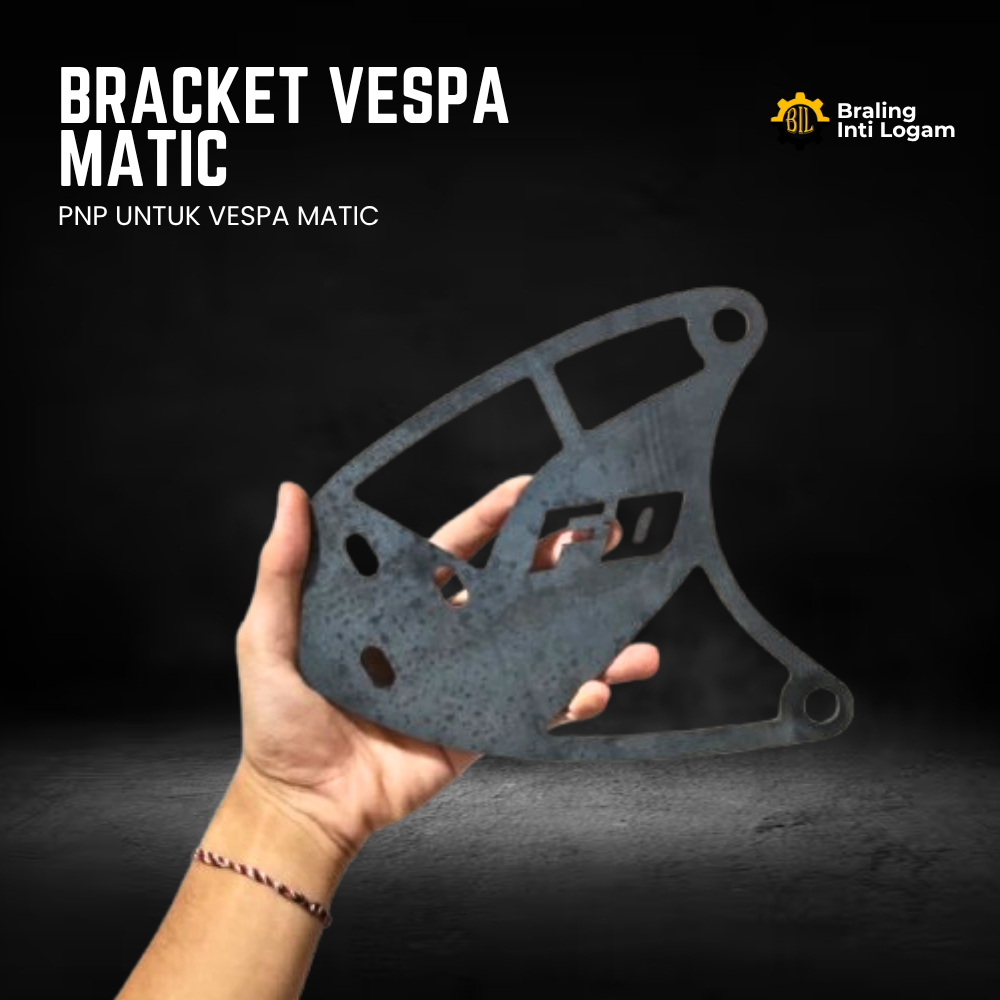 BRACKET KNALPOT VESPA MATIC MODEL CYAN 100% 100% ORIGINAL BILS RACING